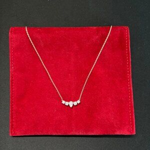 NADRI Rosegold Necklace Small Pear Center CZ Bolo